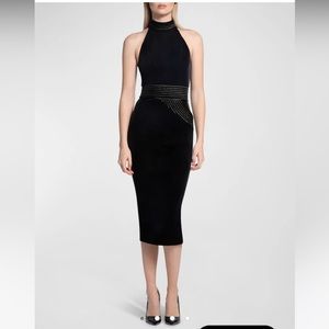 Zhivago Velvet High-Neck Midi Dress